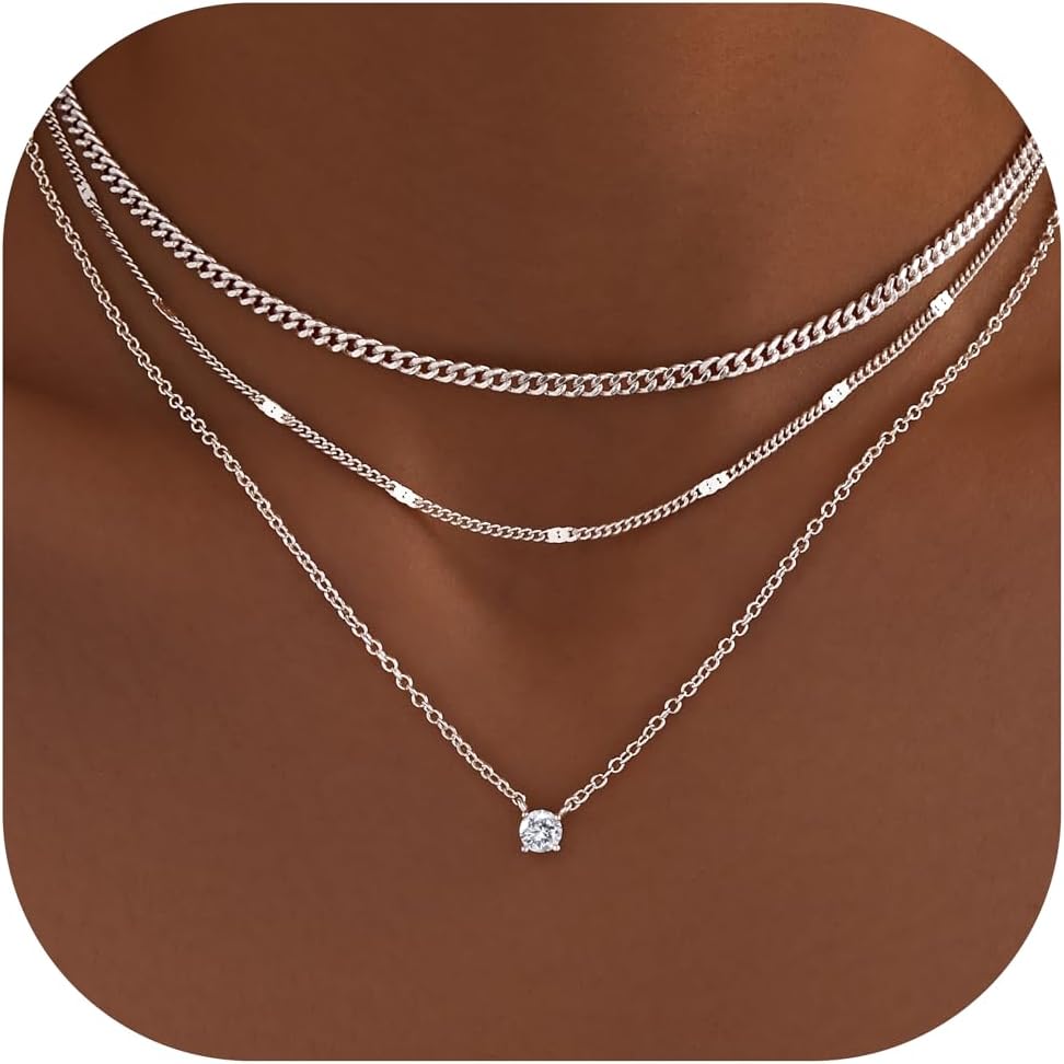 Layered Silver Necklace for Women