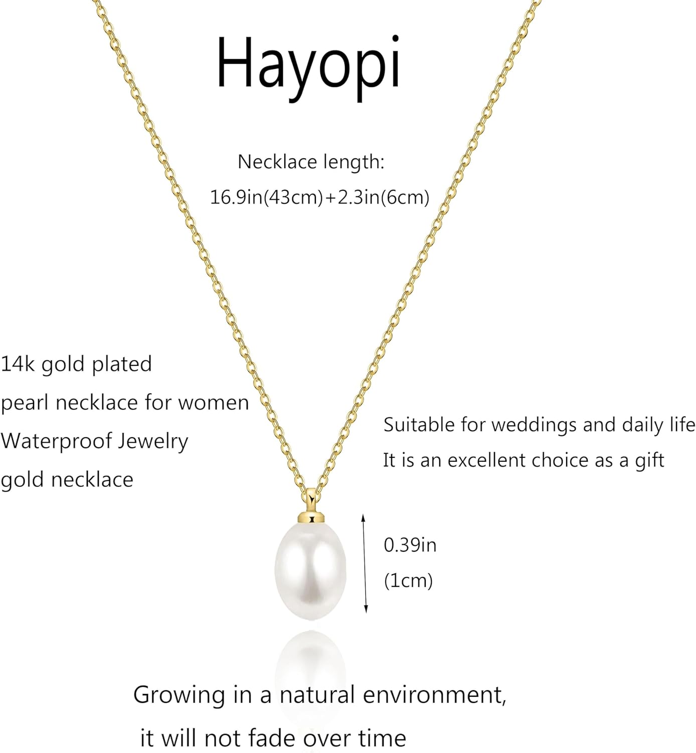 Pearl Necklace for Women Trendy,14K Gold Plated Necklace Dainty Wedding Necklace Small Cute Choker Necklace Beaded Lariat Drop Necklace Vintage Waterproof Jewelry for Women Gold Jewelry Fashion Gifts