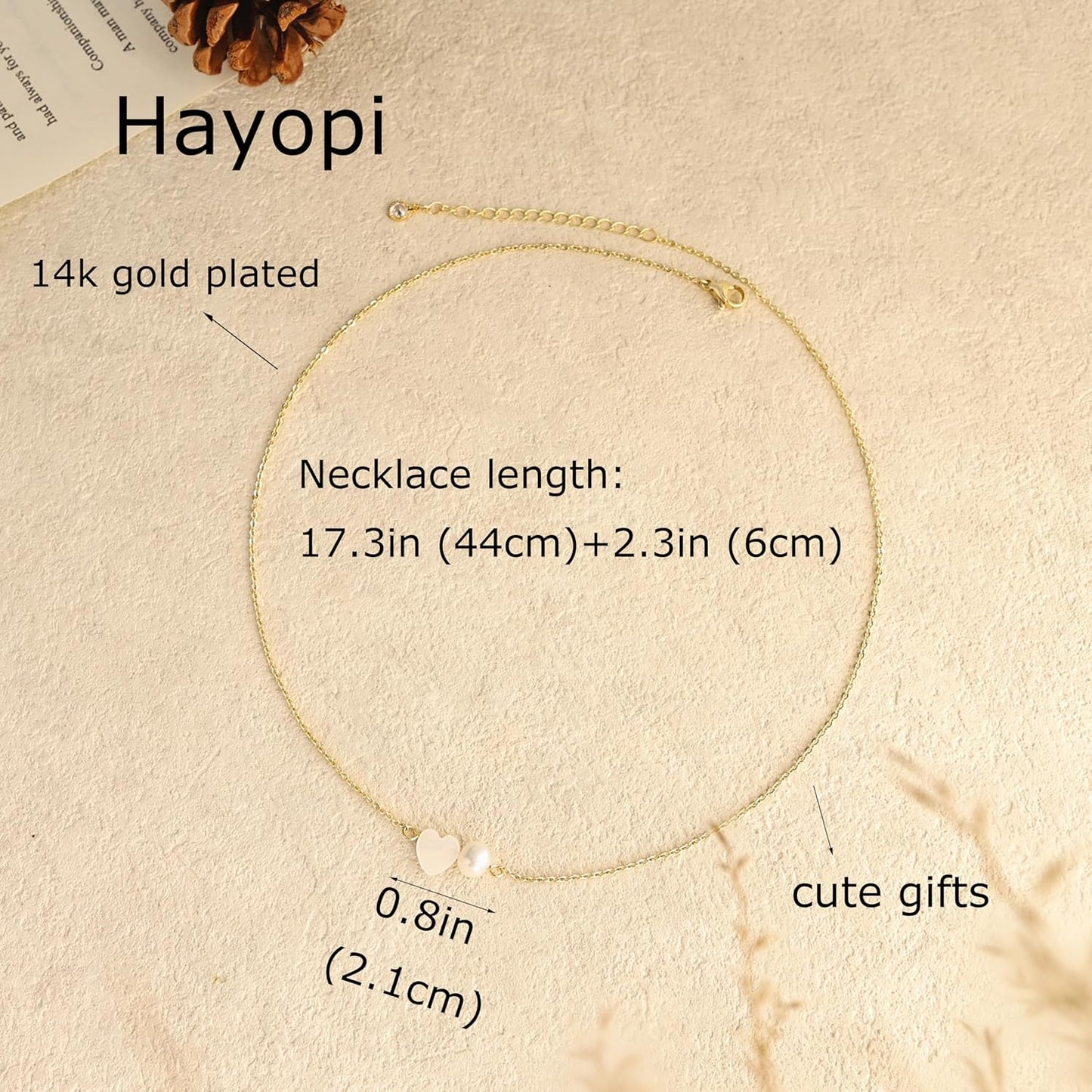 14K Gold Plated Pearl Necklace for Women | Dainty Layered Choker | Waterproof Wedding Jewelry Gift