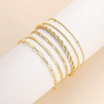Gold Bracelets for Women, 14K Gold Plated Jewelry Sets