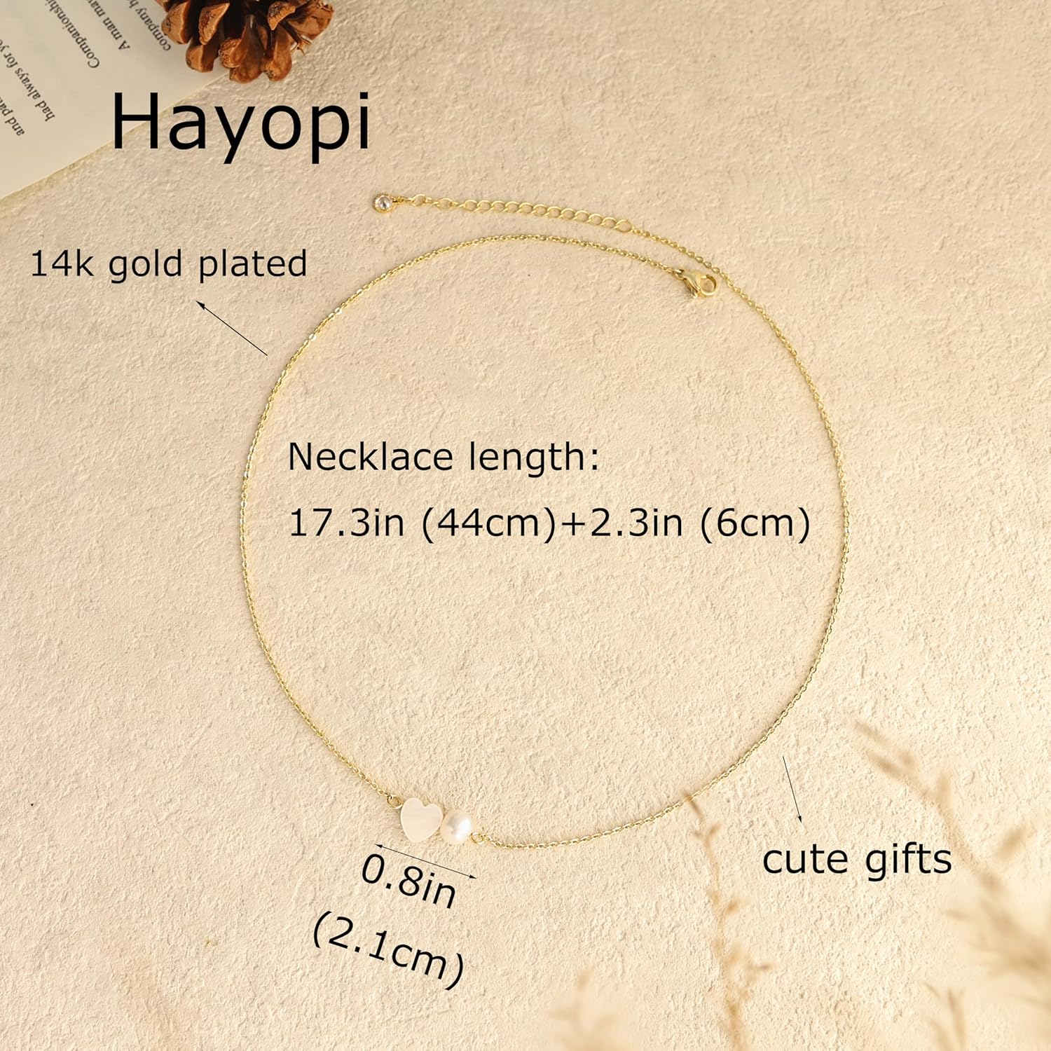 14K Gold Plated Pearl Necklace for Women | Dainty Layered Choker | Waterproof Wedding Jewelry Gift